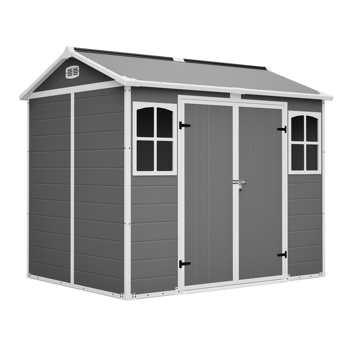 Plastic Utility Shed 8x6 Ft With Floor Lockable Storage Shed For Garden Tools & - Image 4