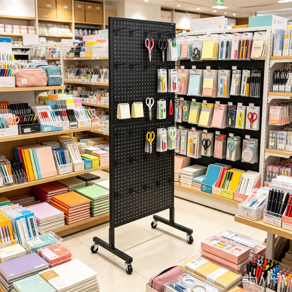23.6 X 63 In Standing Pegboard Display Stand With 30 Hooks For Grocery &