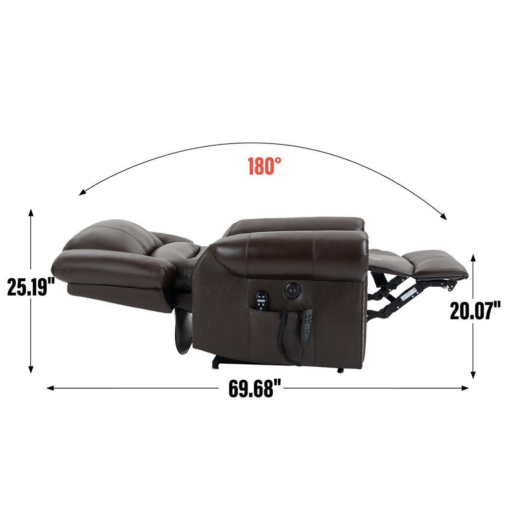 Power Lift Recliner Chair Heat Massage Dual Motor Infinite Position Up to 350