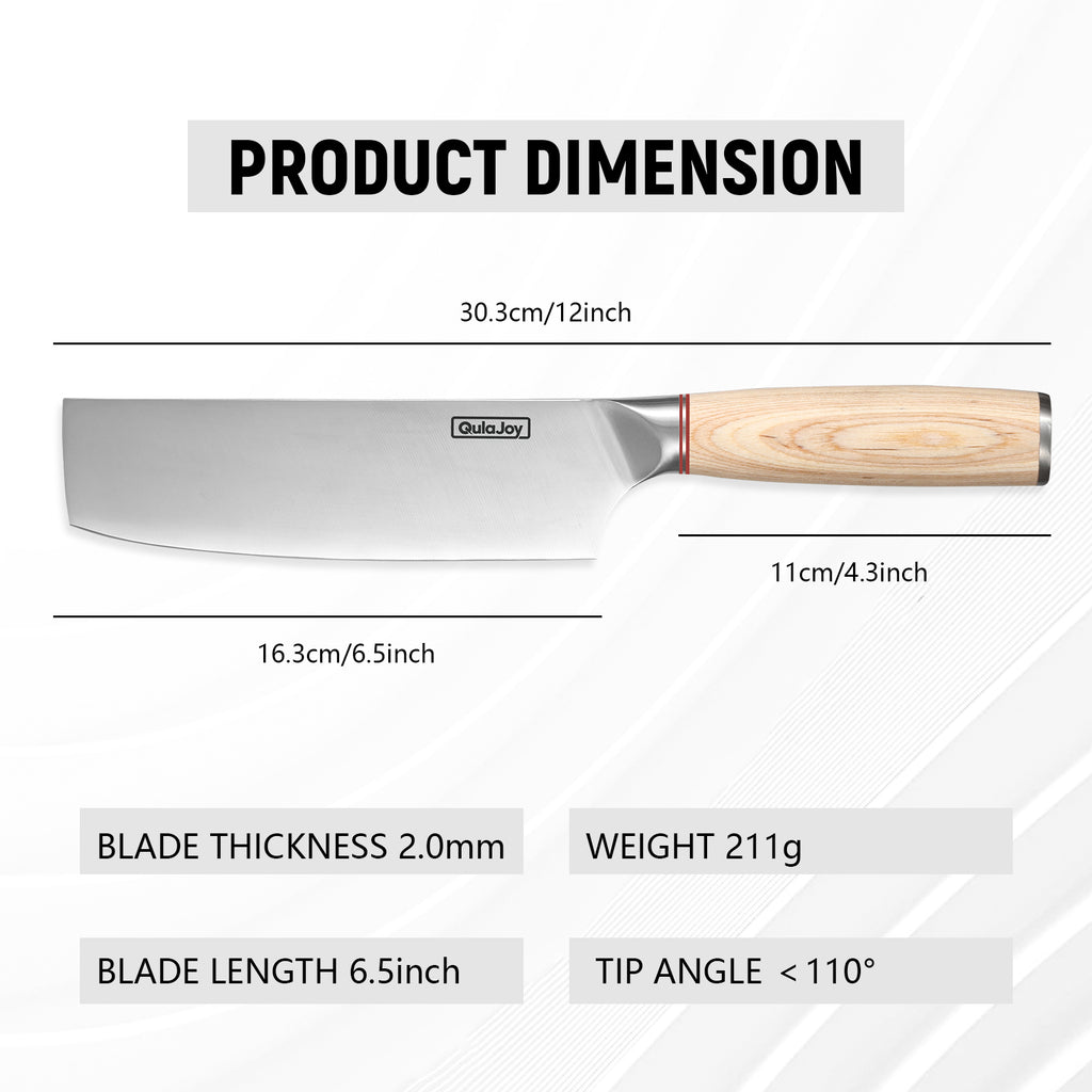 Vegetable Cleaver Japanese Cleaver 6.5 Inch Chopping Knife High Carbon - Image 3
