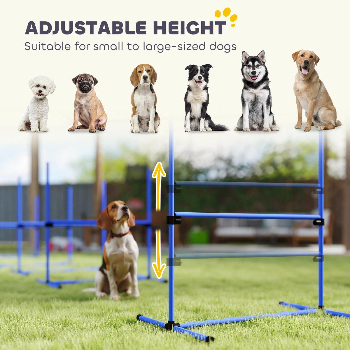 Set of 6 Dog Agility Training Equipment Adjustable Jump Bar Pet Exercise Kit - Image 3