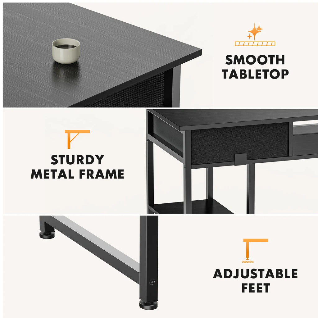 48IN Computer Desk Small Home Office Bedroom Writing Study PC Table with - Image 5