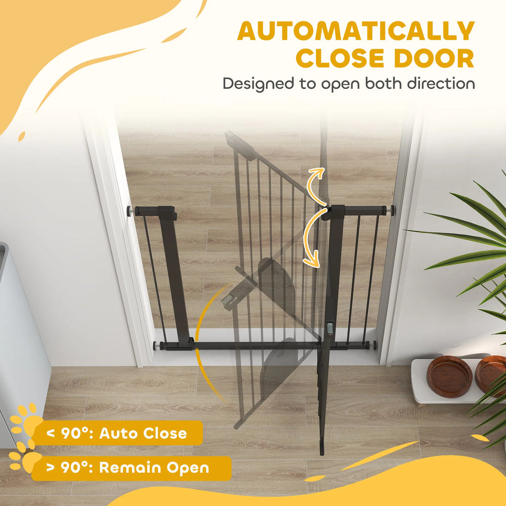 30" 41" Extra Wide Pet Gate Barrier with Small Door 35"H Dog Gate with Safety - Image 5