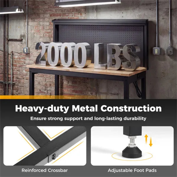 48in heavy-duty garage workbench with hardwood top product view 8