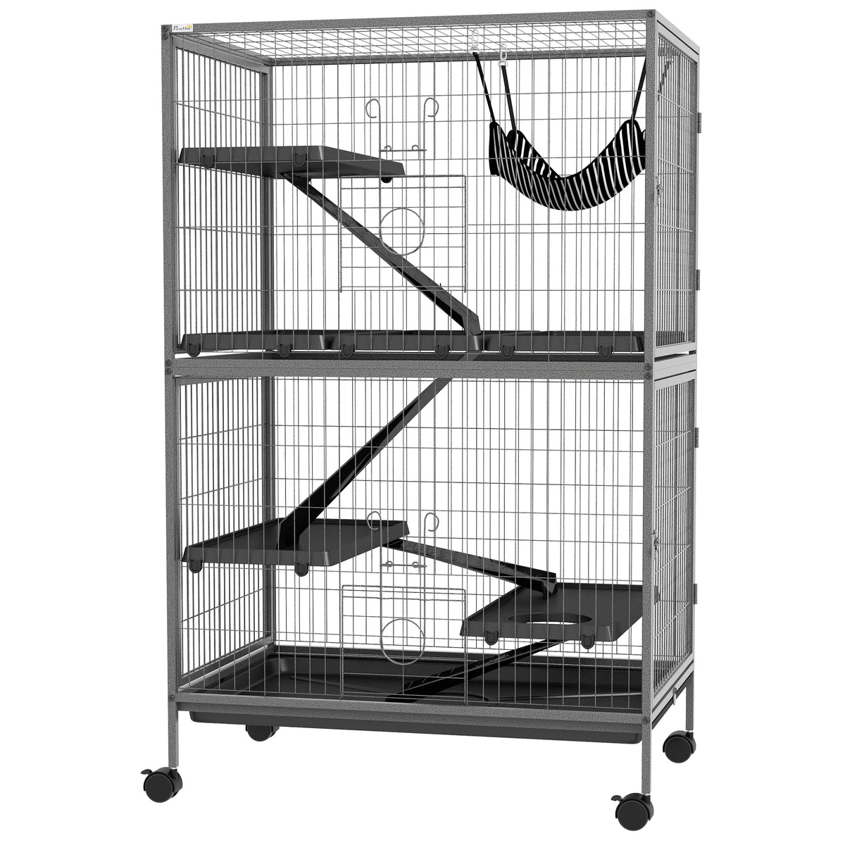 5 Tier Rolling Small Animal Cage Deluxe Guinea Pig Cage Ferret Cage for Mink