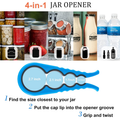 Multi Size Jar & Bottle Opener For Seniors & Arthritis Anti Slip Rubber