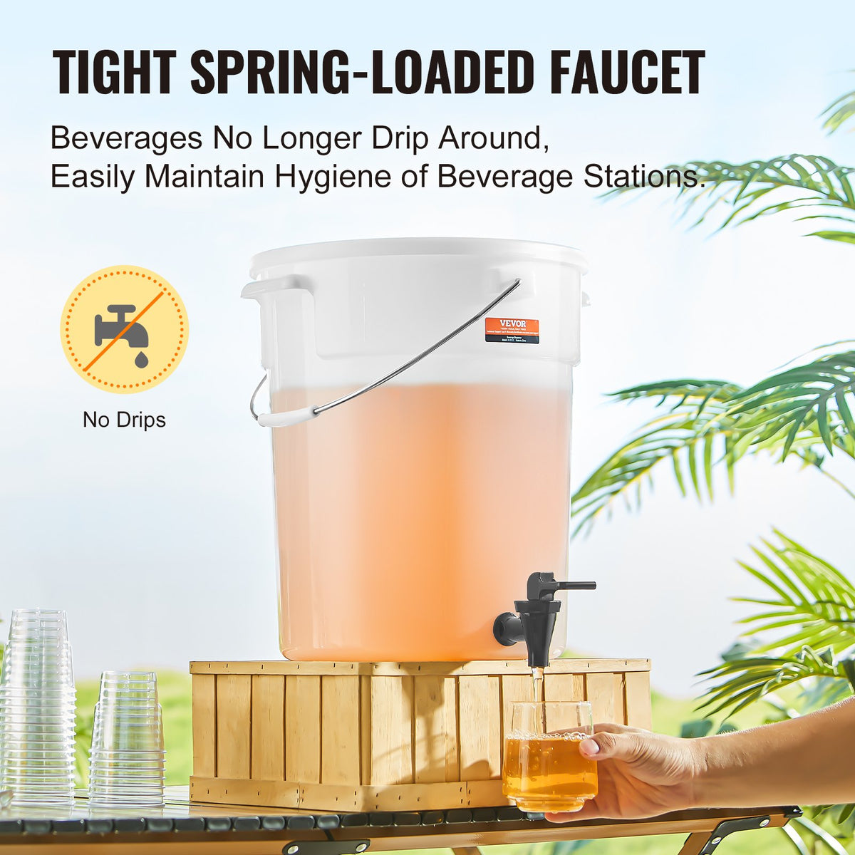 2 Piece Beverage Dispenser Gallon Drink Dispensers For Parties Plastic Juice - Dimensions and Specifications