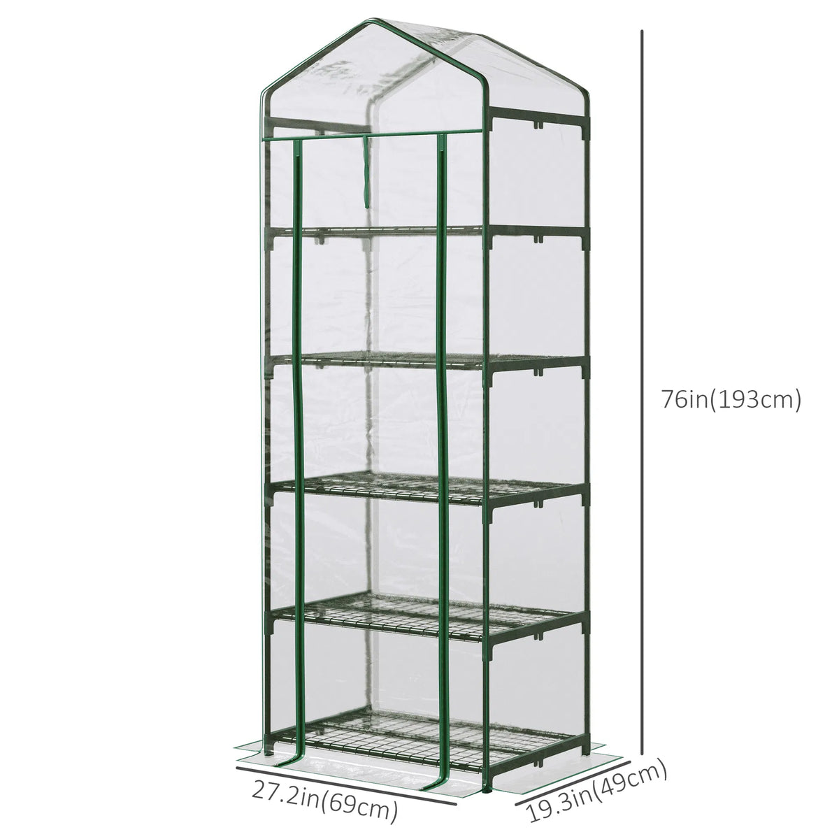 5 Tier Mini Greenhouse Portable Outdoor Flower Stand with Shelf Clips Indoor - Image 3