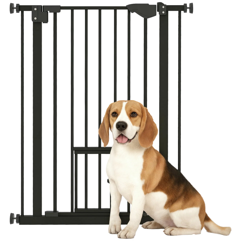36" Easy Open Indoor Dog Gates for Doorways House Stair Black - Image 4