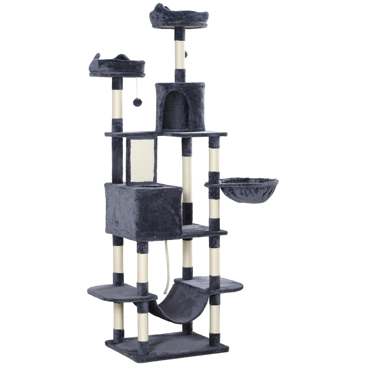 81" Large Cat Tree w/ Scratching Posts Condos Beds Hammocks Jumping - Image 5