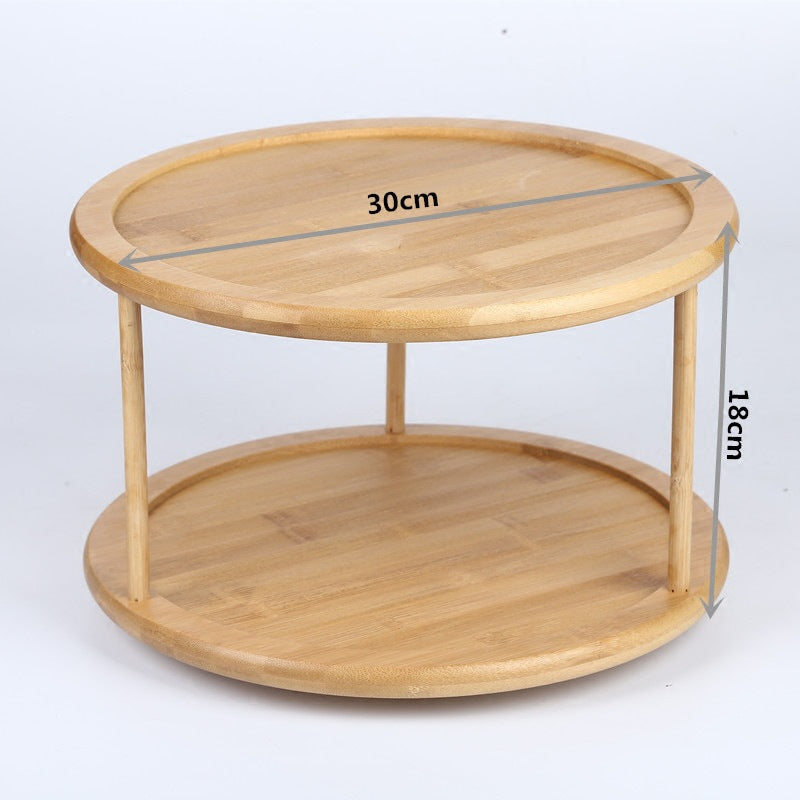 2-tier bamboo rotating spice organizer