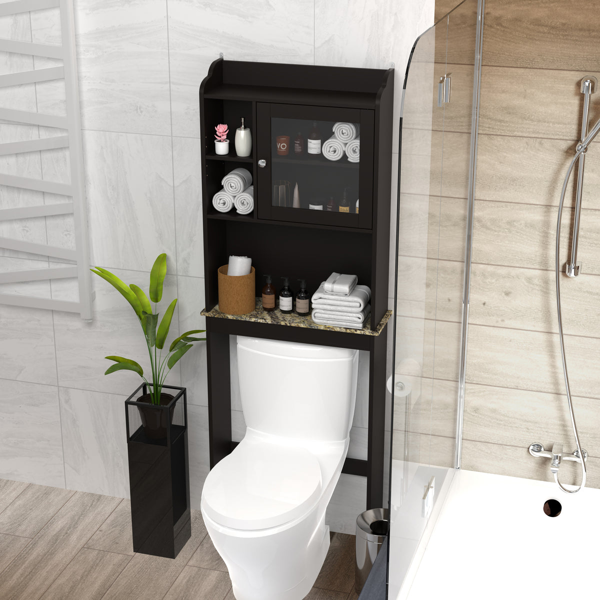 Espresso Over-the-Toilet Bathroom Storage Cabinet