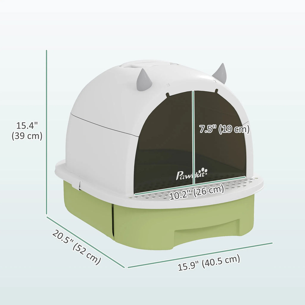 Cat Litter Box with Lid Front Door Flap Scoop Handle Easy Clean for Small - Image 4