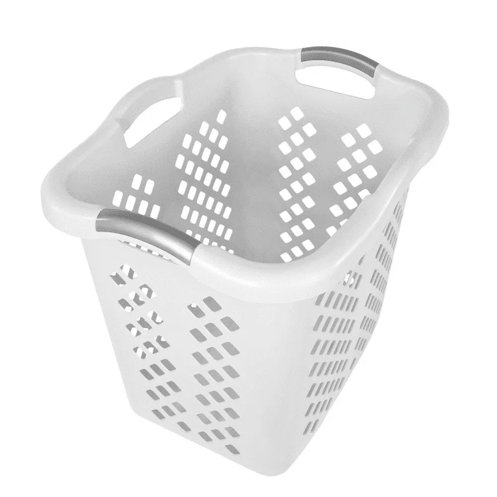 Pack Bushel Lamper Laundry Basket With Silver Handles White Adult - Image 5