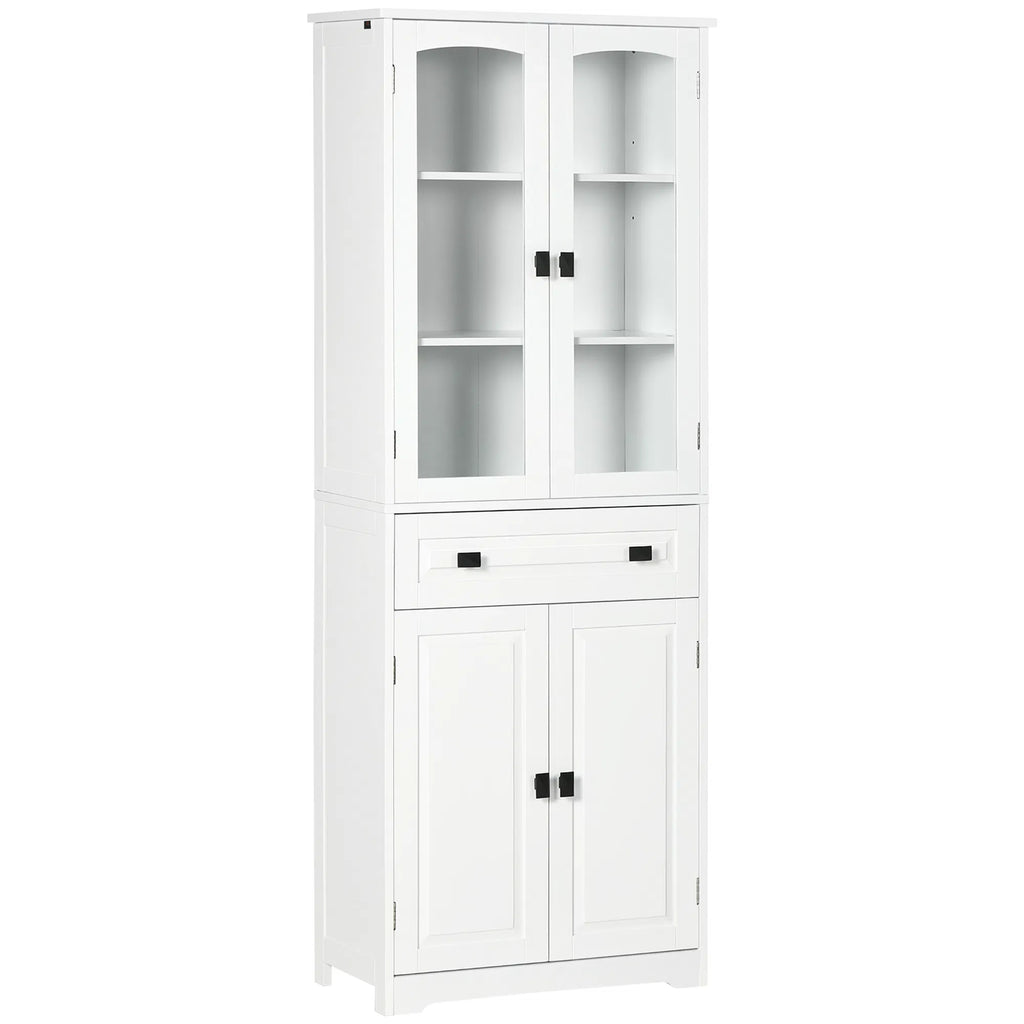 63" 4 Door Kitchen Pantry Cabinet Freestanding Storage Cabinet Cupboard with - Image 5