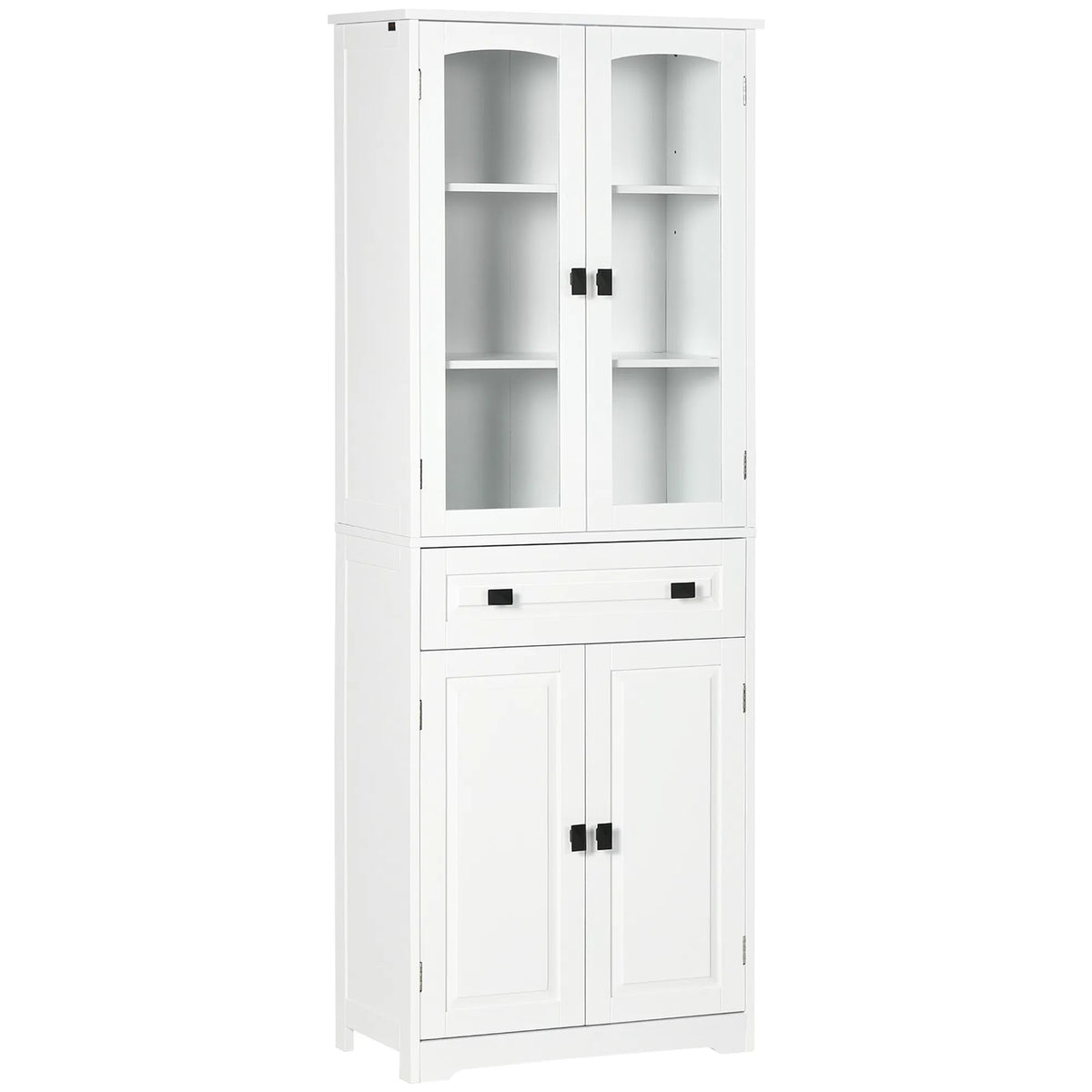 63" 4 Door Kitchen Pantry Cabinet Freestanding Storage Cabinet Cupboard with - Image 5