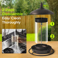 Metal Roof Bird Feeder Chew Proof for Outdoor Hanging Wild Bird Seeds. Bronze