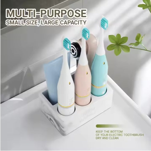 Toothpaste Holder Bathroom Counter Organizer For Electric Toothbrushes Home - Angle and Detail View