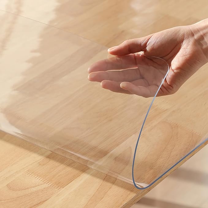 Clear Table Protector Mat 1.5mm Thickness Waterproof Heavy Duty PVC Table