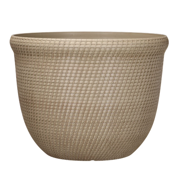 Recycled Resin Planter Khaki Chino 15.8in X 15.8in X 12in - Image 2