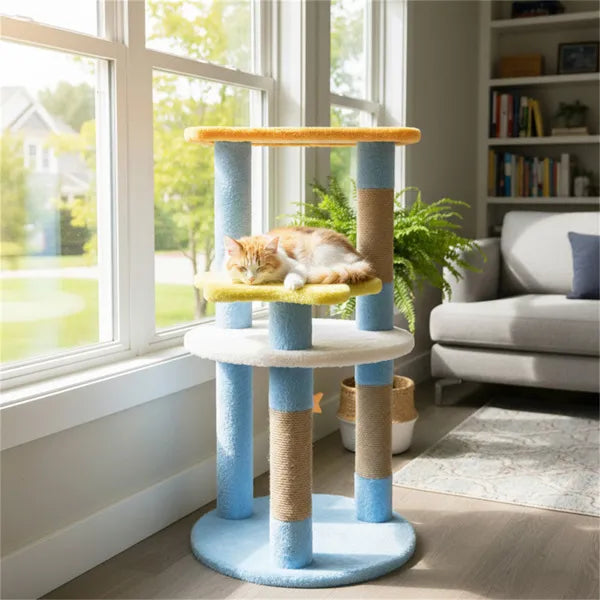 29" Moon & Star Cat Tree With 4 Levels Jute Scratching Posts & Anti Tipping - Image 5