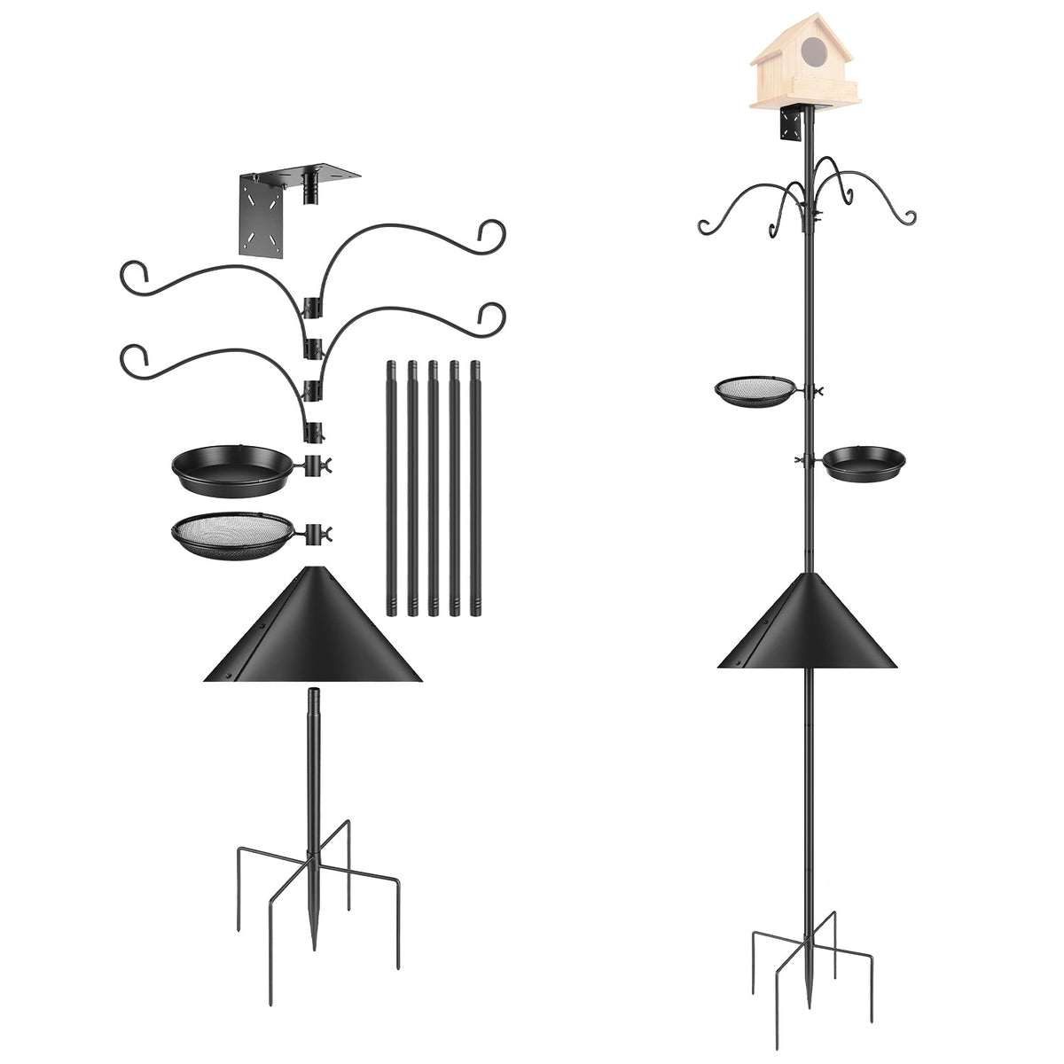 1Pc 94Inch Squirrel Proof Bird Feeder Pole Heavy Duty Bird House Pole Outdoor - Image 5