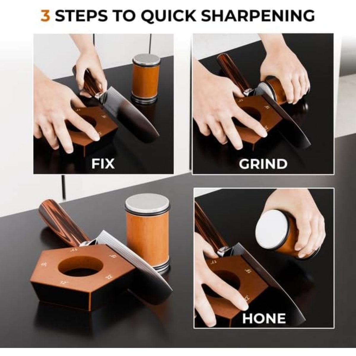 Rolling Knife Sharpener Kit 5 Magnetic Angles 12 Degrees 15 Degrees 17 - Image 5