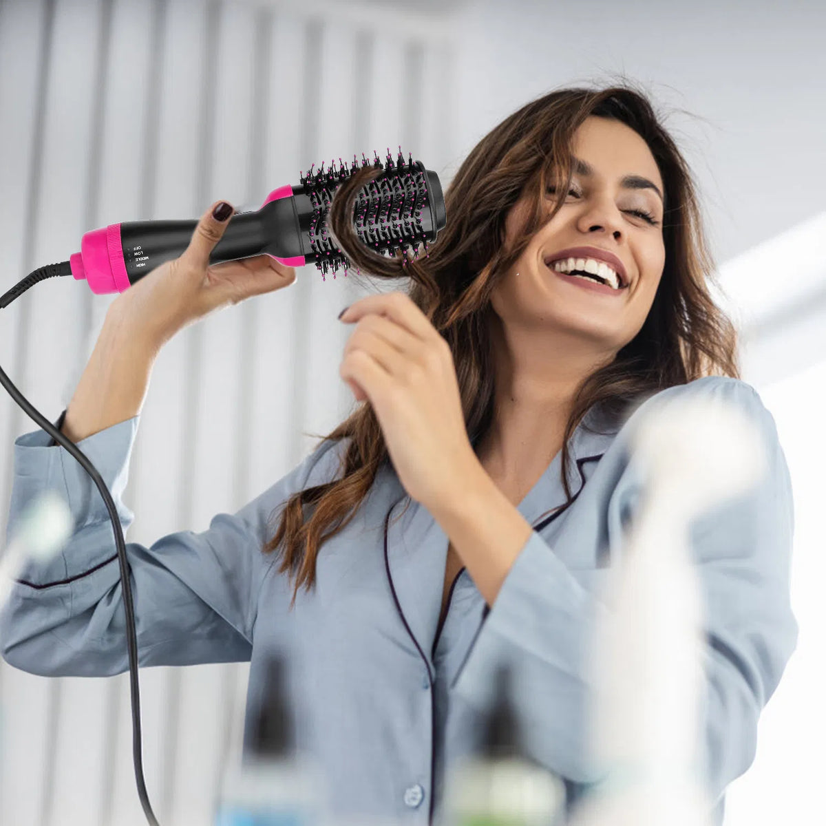 4 In 1 Hot Hair Brush Hair Dryer Volumizer Brush Dryer Comb For Straightening - Image 4