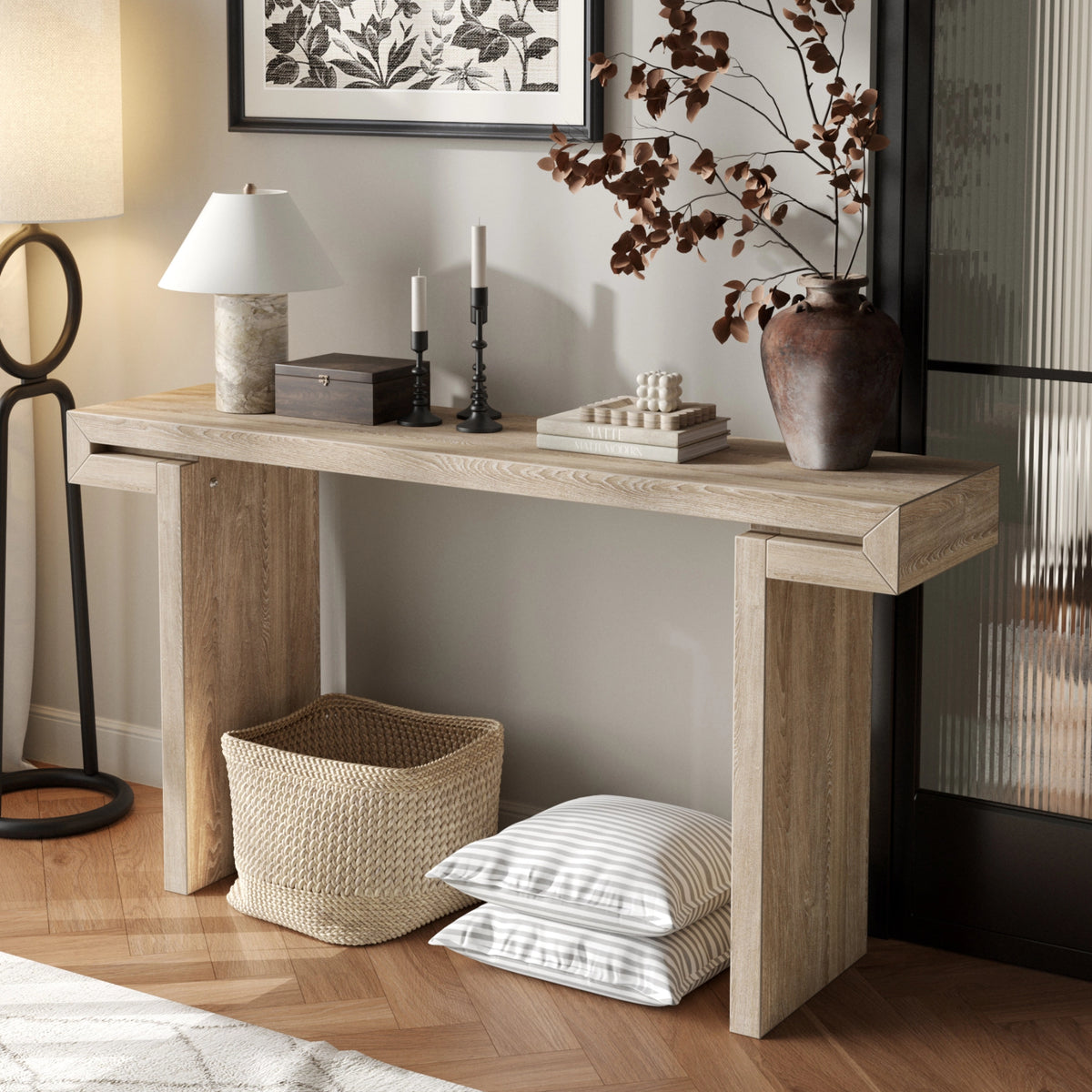 60-Inch Rustic Farmhouse Console Table