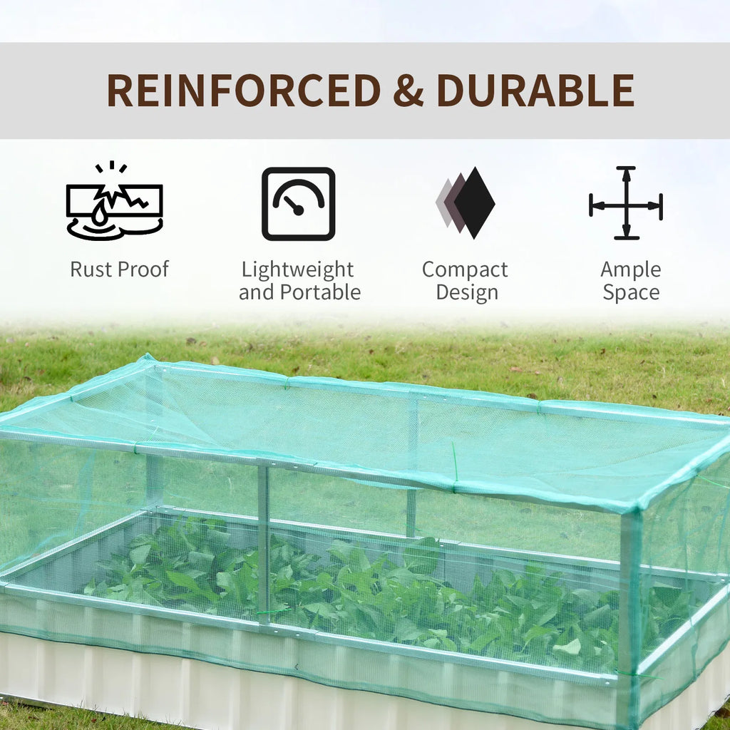 Raised Garden Bed 5.7 x 3 x 2.3ft Steel Planter Box Outdoor with Cover Gloves - Image 3