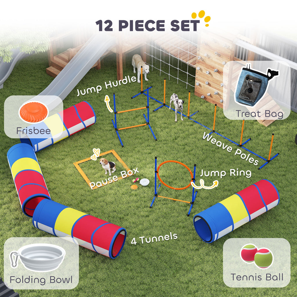 Dog Agility Training Equipment 12 Piece Dog Obstacle Course with Adjustable - Image 3