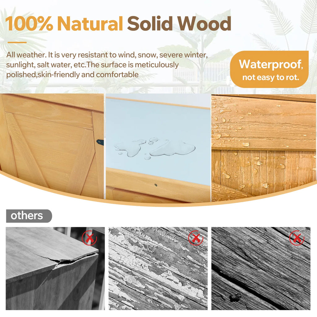 solid wood outdoor potting bench with storage cabinet product view 3