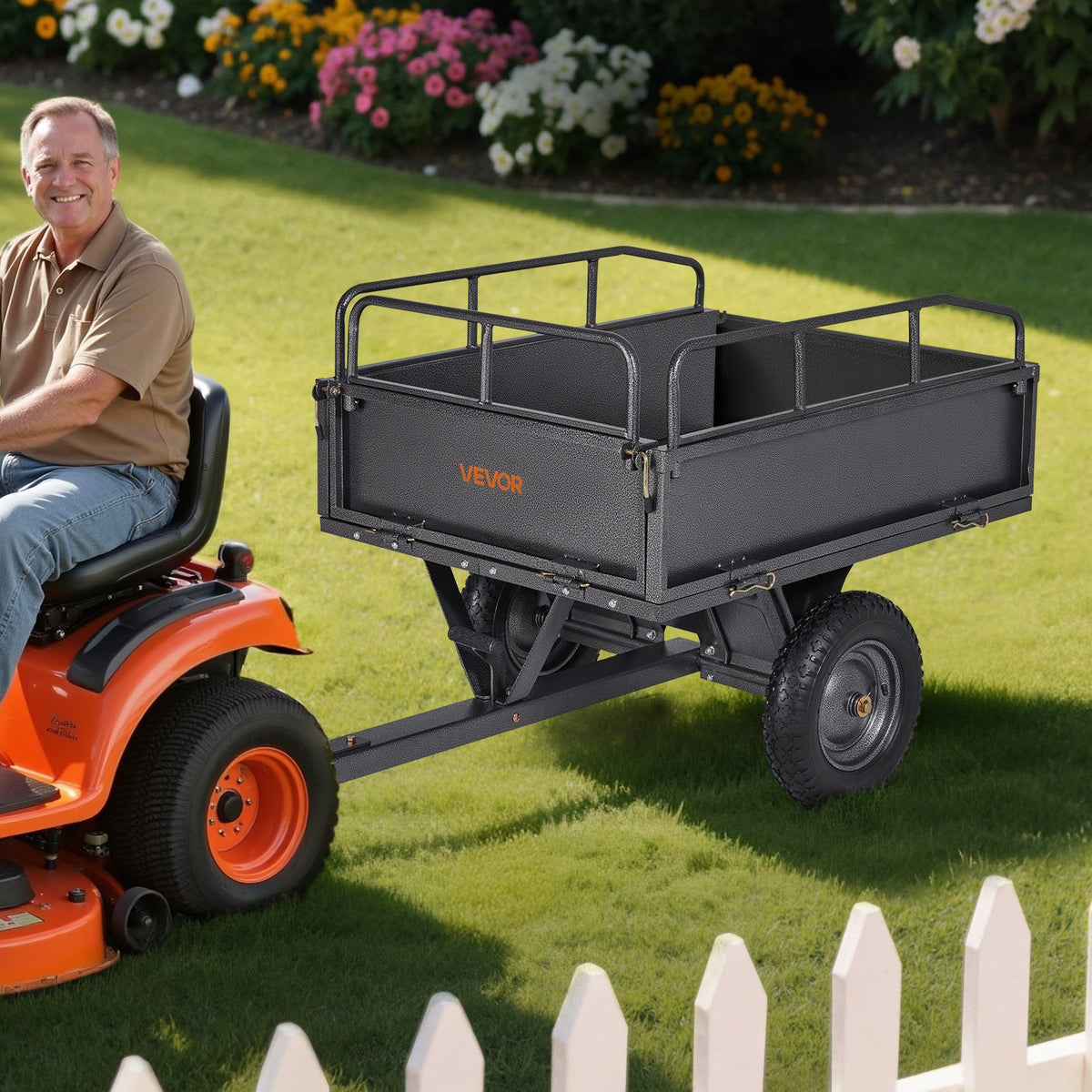 500-lb steel dump cart 10 cu ft product detail