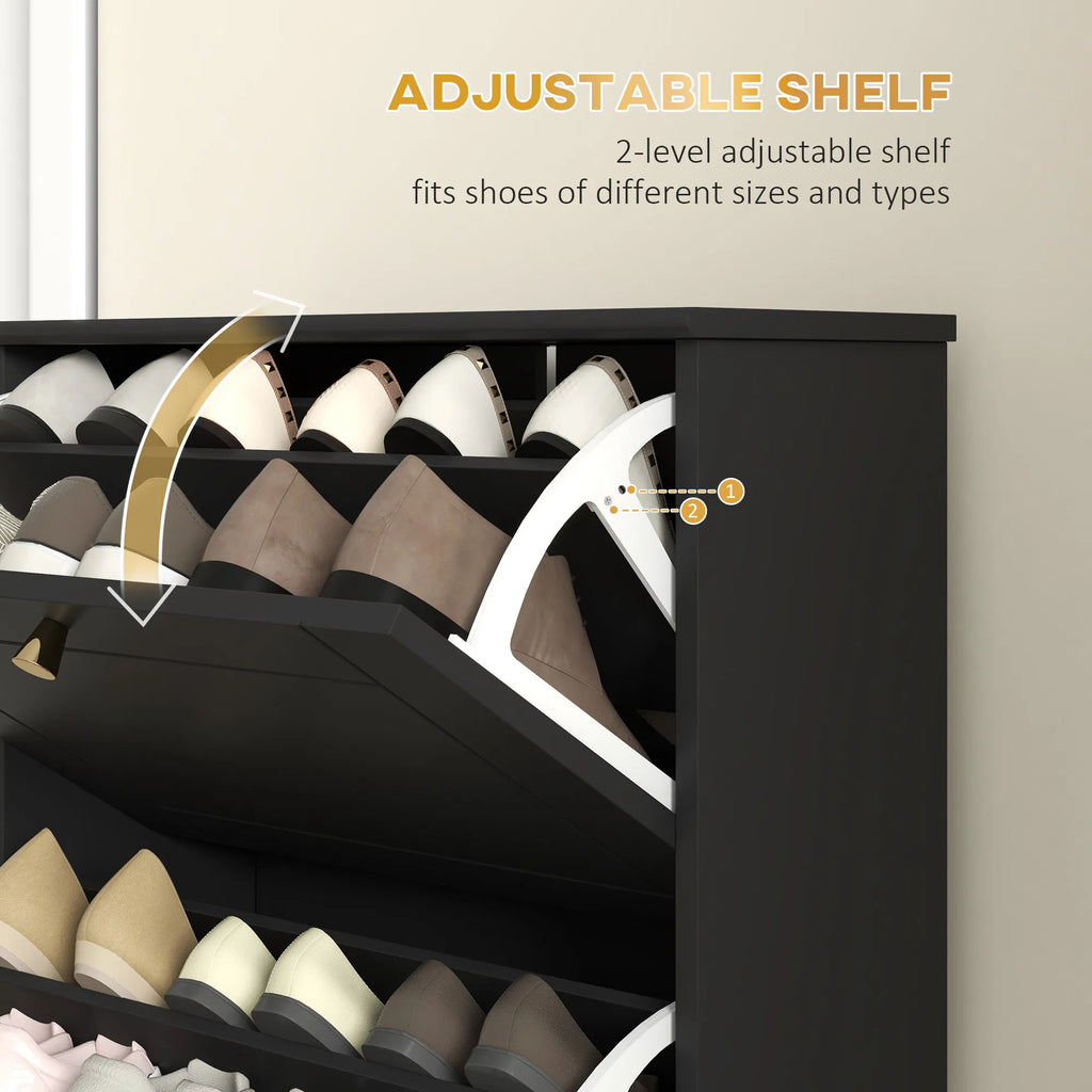 Narrow Shoe Storage with 3 Flip Drawers and Adjustable Shelves Shoe Cabinet - Image 2