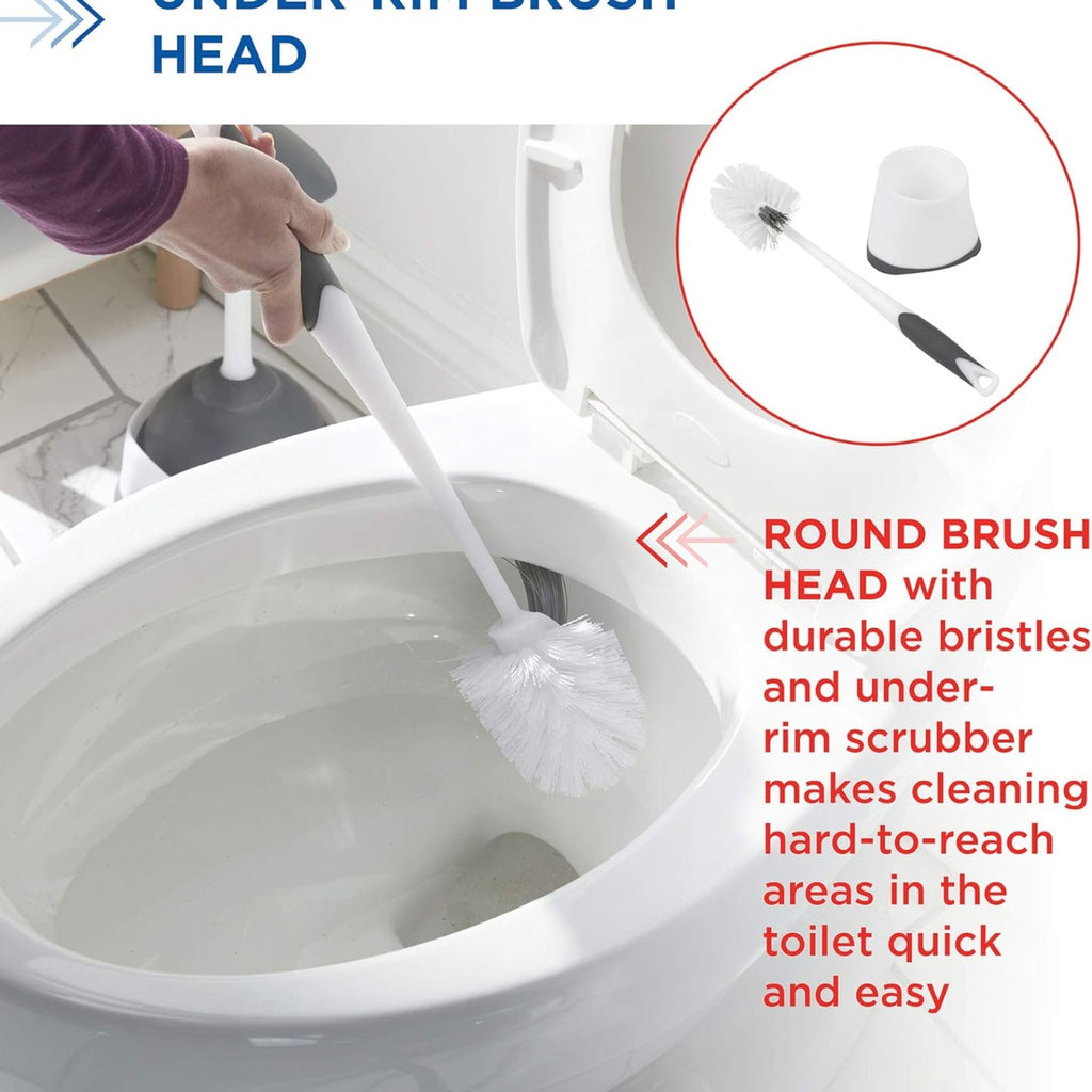 corner toilet bowl brush with packaging and components