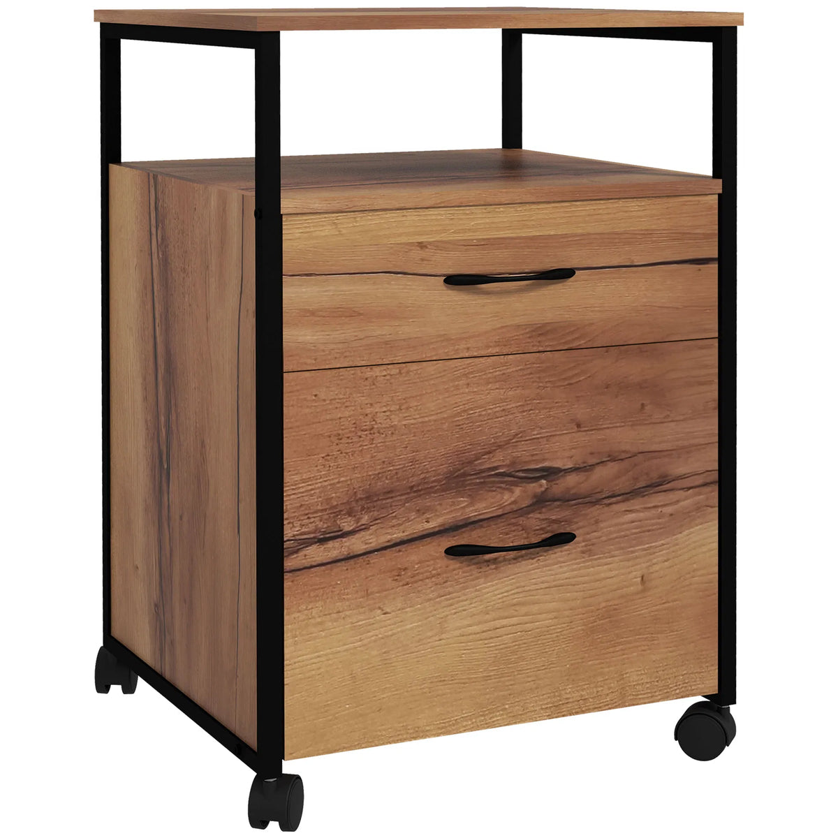 Vertical Filing Cabinet with Wheels 26.2" Tall File Cabinet with 2 Drawers - Image 4
