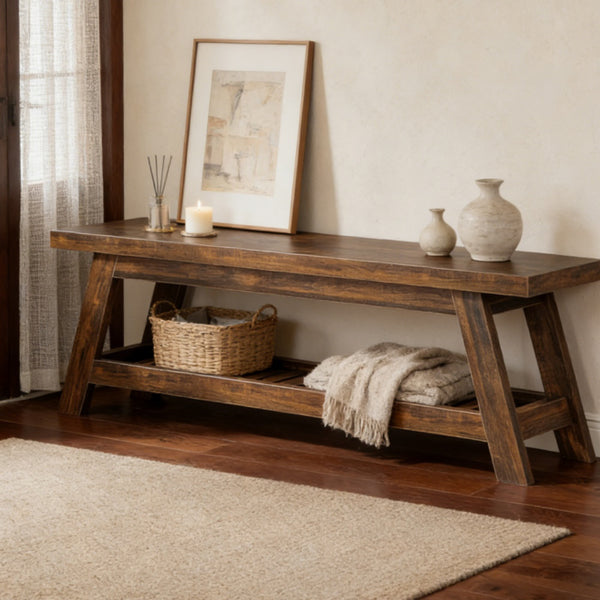 Solid Entryway Storage Bench