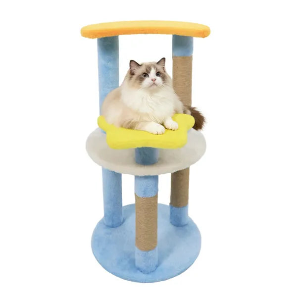 29" Moon & Star Cat Tree With 4 Levels Jute Scratching Posts & Anti Tipping - Image 3