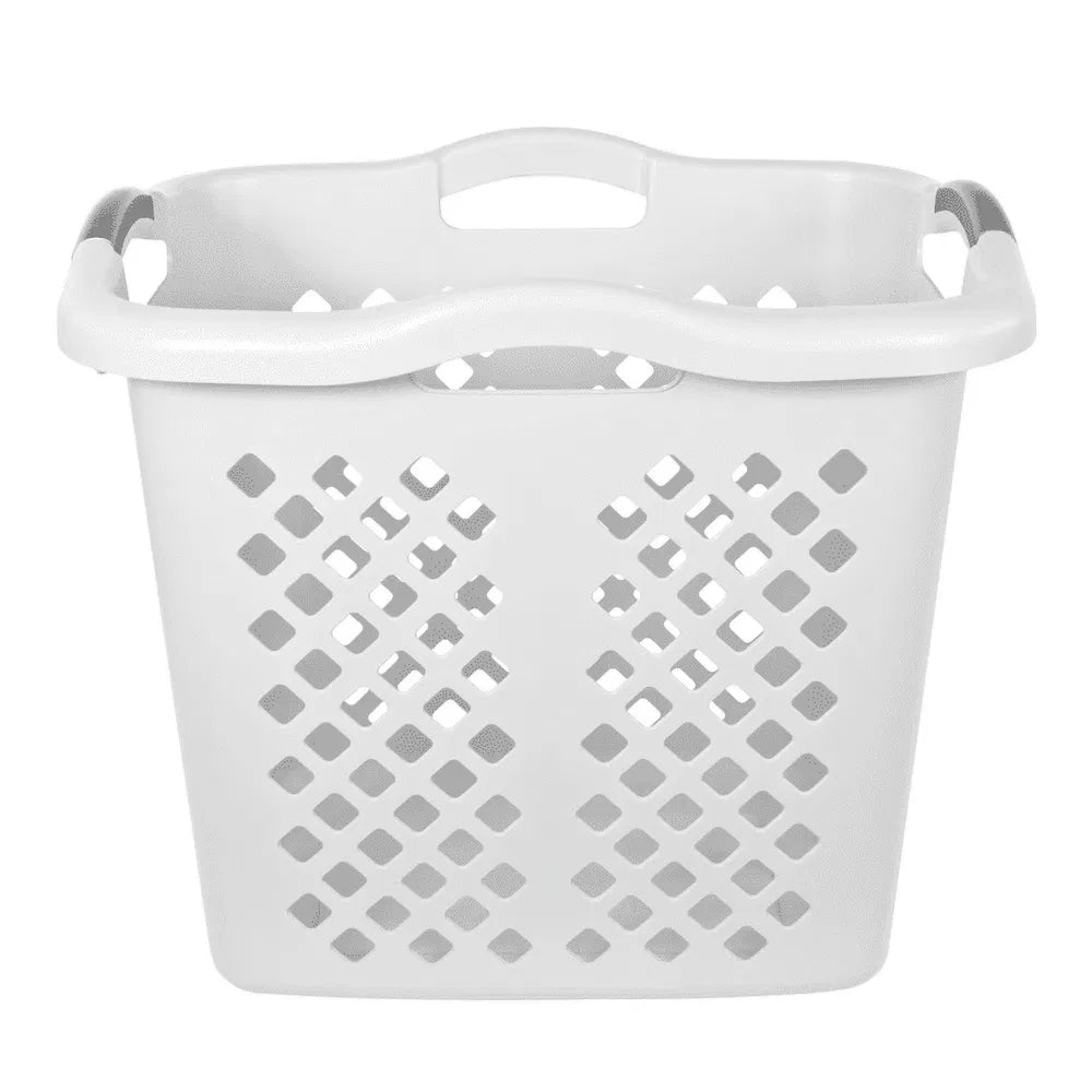 Pack Bushel Lamper Laundry Basket With Silver Handles White Adult - Image 3