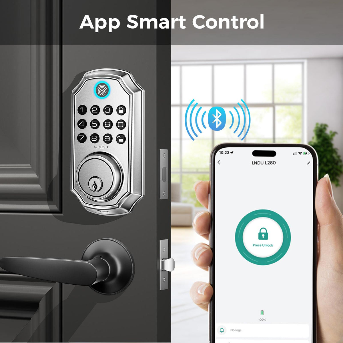 Keyless Entry Door Lock With Handle App Controlled Front Door Lock Set With - Image 5