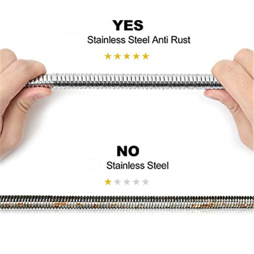 118inch 3 M Shower Hose Flexible Stainless Steel Chrome Shower Head Hose Pipe - Image 5
