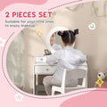 Kids Vanity Set Children Makeup Table with Mirror Stool and Storage Drawers