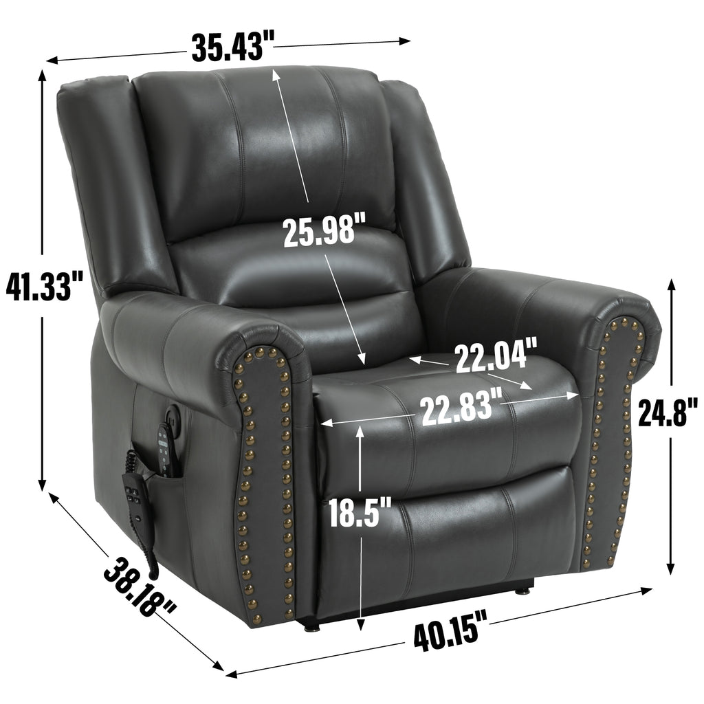 Power Lift Recliner Chair Heat Massage Dual Motor Infinite Position Up to 350 - Image 2