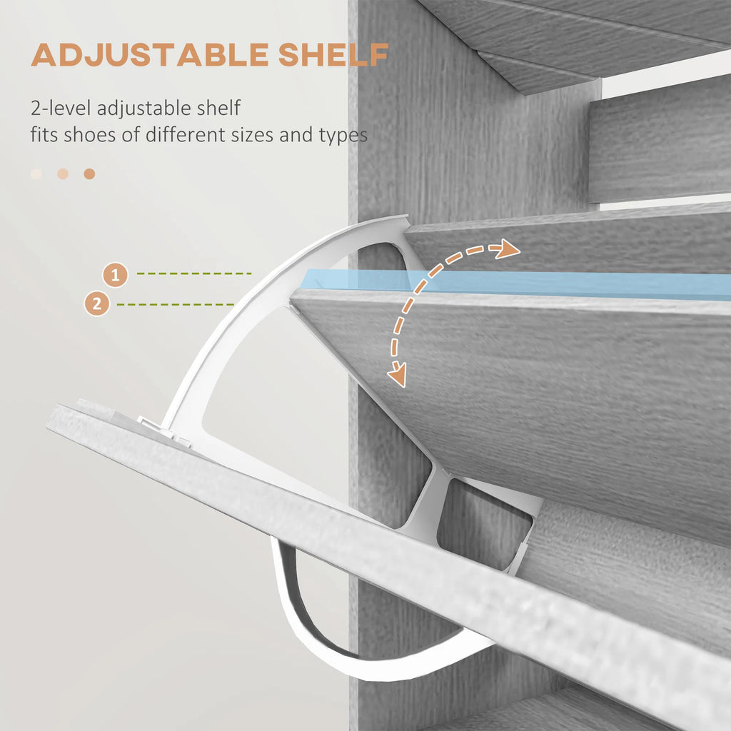 Shoe Storage Cabinet with 3 Flip Drawers Narrow and Slim 12 Pair of Shoes - Image 4