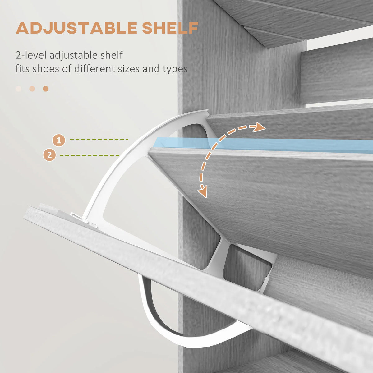 Shoe Storage Cabinet with 3 Flip Drawers Narrow and Slim 12 Pair of Shoes - Image 4