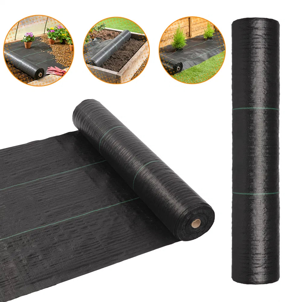 4*100ft Black Weeding Cloth Polyethylene Foldable - Image 2