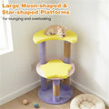 29" Moon & Star Cat Tree With 4 Levels Jute Scratching Posts & Anti Tipping
