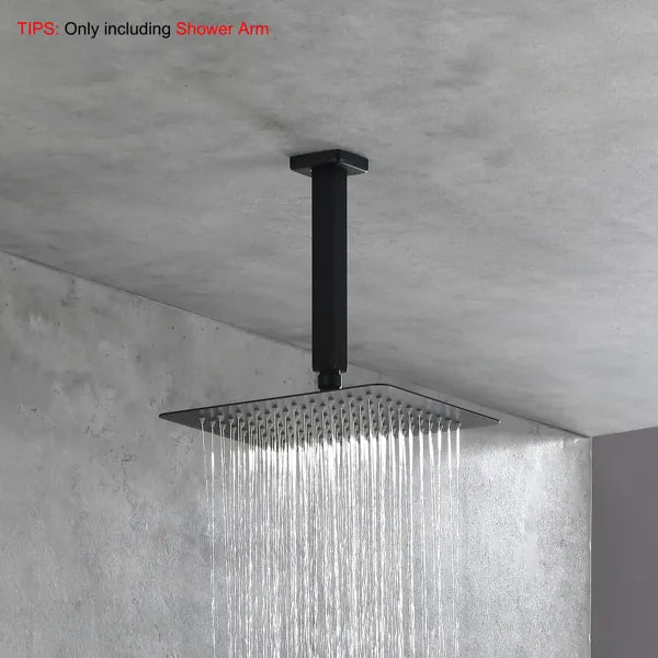 Shower Arm With Flange 1/2 NPT Tapered Threads Rain Shower Head Arm Ceiling - Image 4
