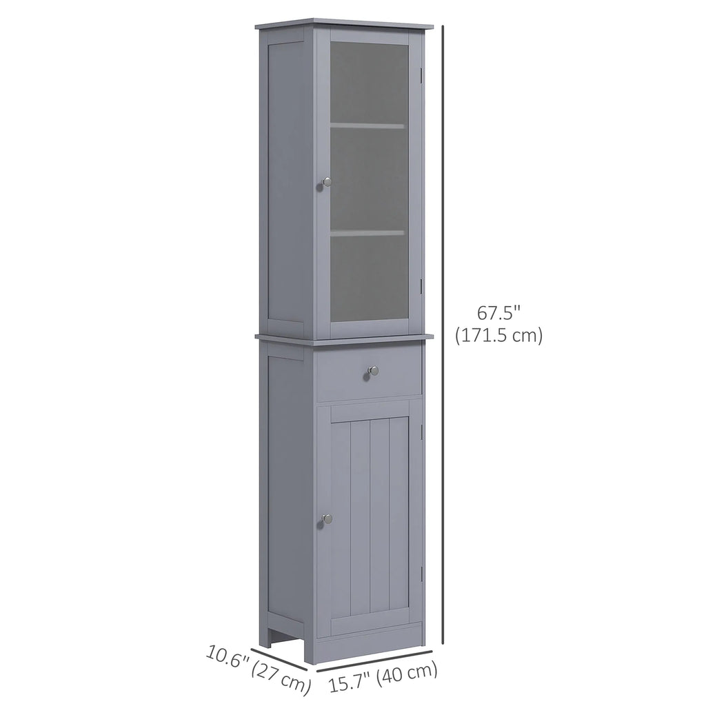 Tall Bathroom Cabinet Bathroom Storage Cabinet with Drawers 2 Doors and - Image 4