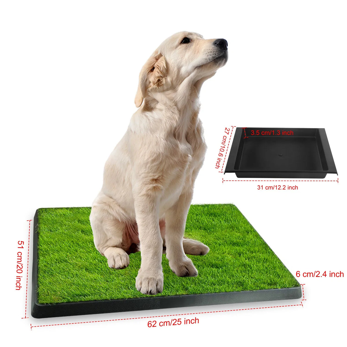 25"×20" Dog Toilet Indoor Puppy Training Pad Dog Potty Pet Training Grass Mat